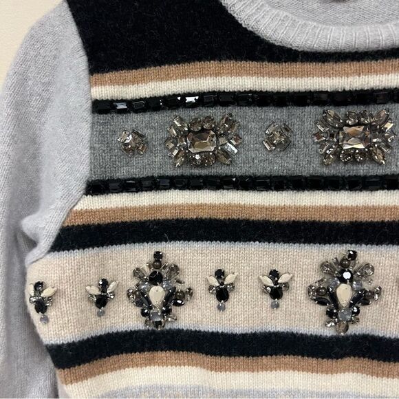 J Crew jeweled fair isle wool sweater Sz XS/S - Picture 5 of 6